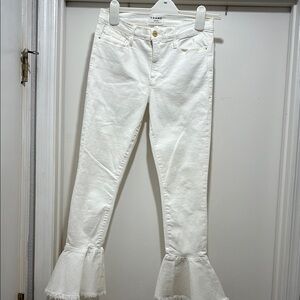 Frame Denim Women's White Flared Jeans
